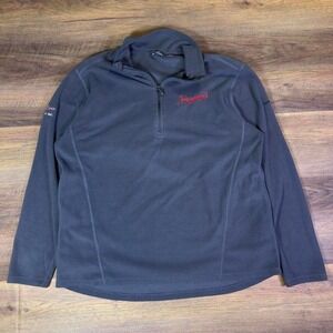 Eddie Bauer Leinenkugel's Embroidered 1/4 Zip Fleece Men's 2XL Gray